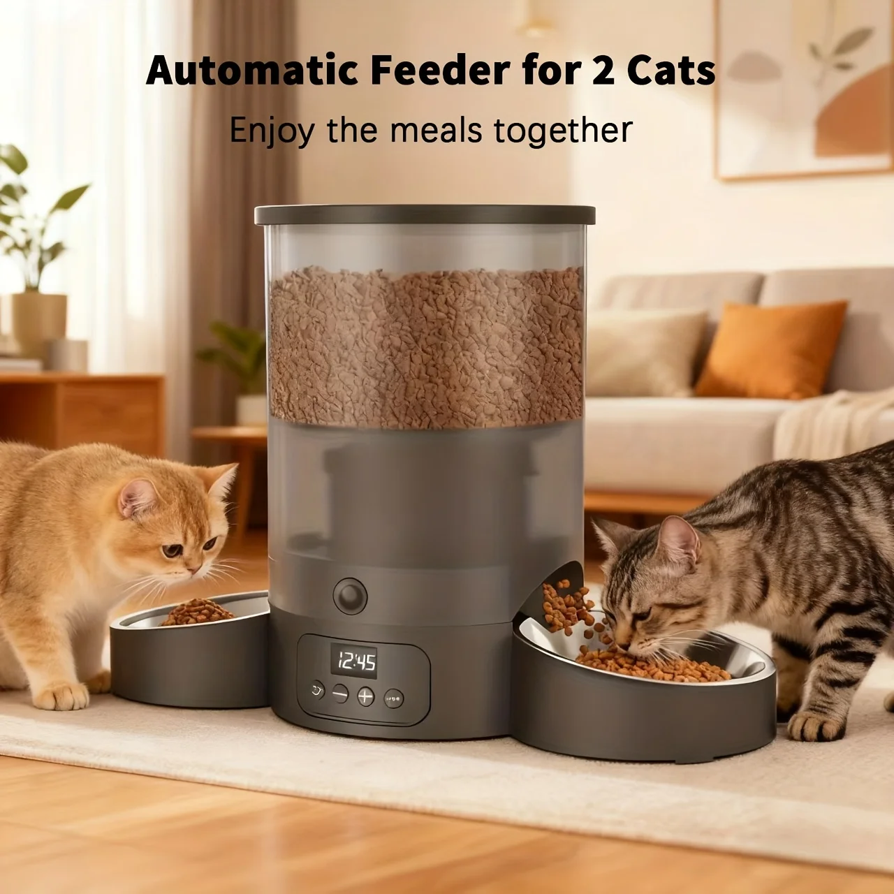 102.5oz Automatic Cat Feeder, 3L Capacity Dual Bowl Button, Timed And Quantitative Feeding, Cat And Dog Feeder, Set 1-10 Times O
102.5oz Automatic Cat Feeder, 3L Capacity Dual Bowl Button, Timed And Quantitative Feeding, Cat And Dog Feeder, Set 1-10 Times O