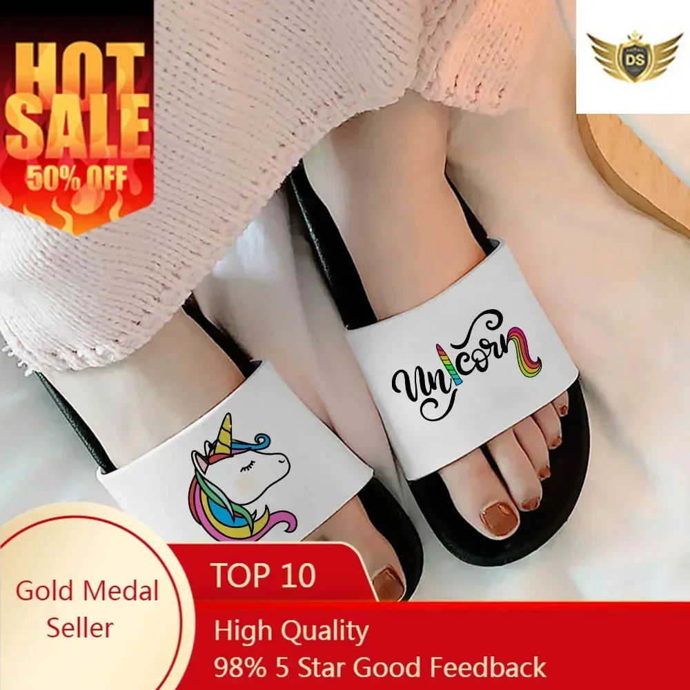 Slippers For Women Kawaii unicorn Pattern House Flat Slippers Cartoon Flip Flops Non-slip Sandals Ladies Slides Plus Size 41
Slippers For Women Kawaii unicorn Pattern House Flat Slippers Cartoon Flip Flops Non-slip Sandals Ladies Slides Plus Size 41