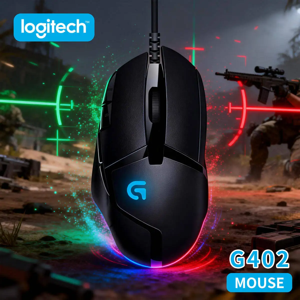 Ergonomic Logitech G402 Wired Gaming Mouse 4000 DPI 8 Buttons 1ms Report Rate for Laptop PC Gaming CS:GO Gamer
Ergonomic Logitech G402 Wired Gaming Mouse 4000 DPI 8 Buttons 1ms Report Rate for Laptop PC Gaming CS:GO Gamer