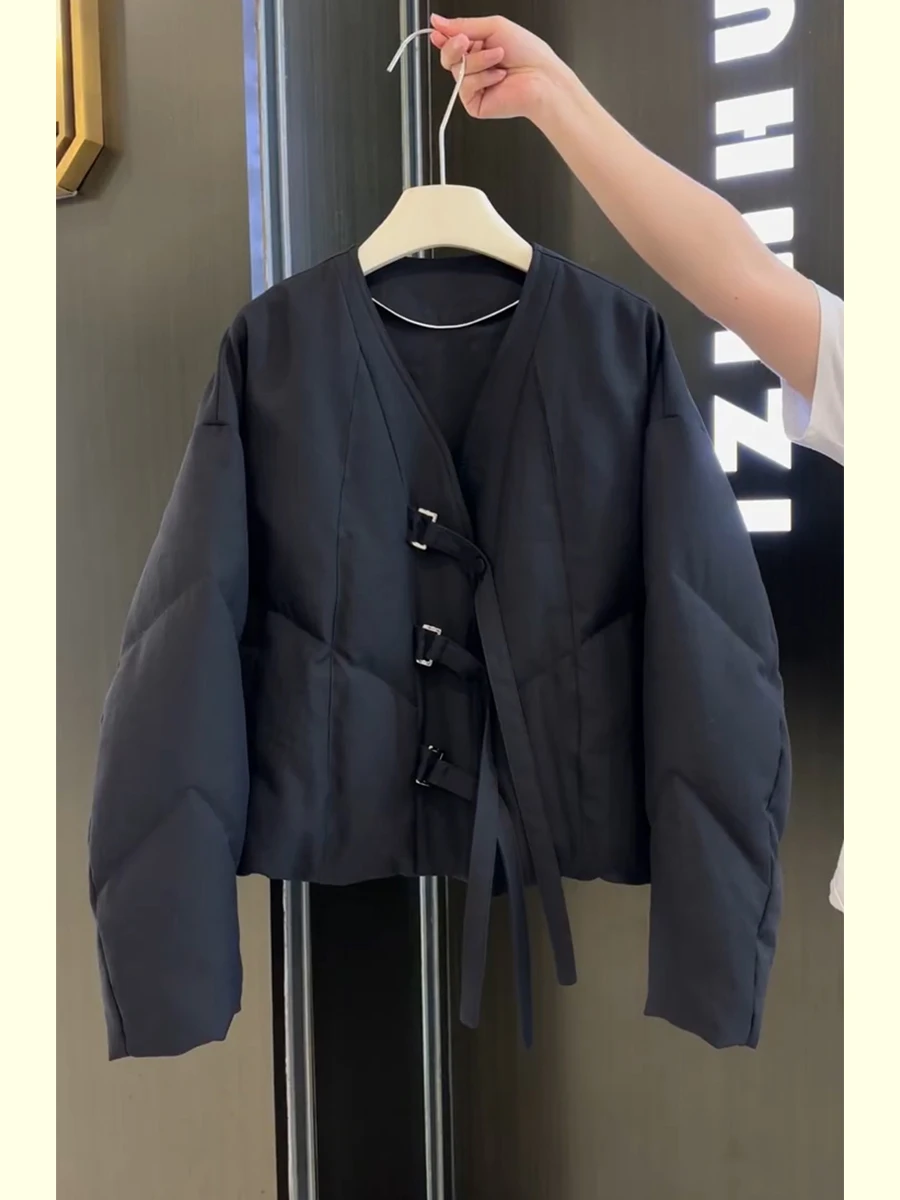Trendy Black V-Neck down Cotton Jacket Women's Winter Loose Warm Cottonwear Commute Simple Style for All Body Types
Trendy Black V-Neck down Cotton Jacket Women's Winter Loose Warm Cottonwear Commute Simple Style for All Body Types