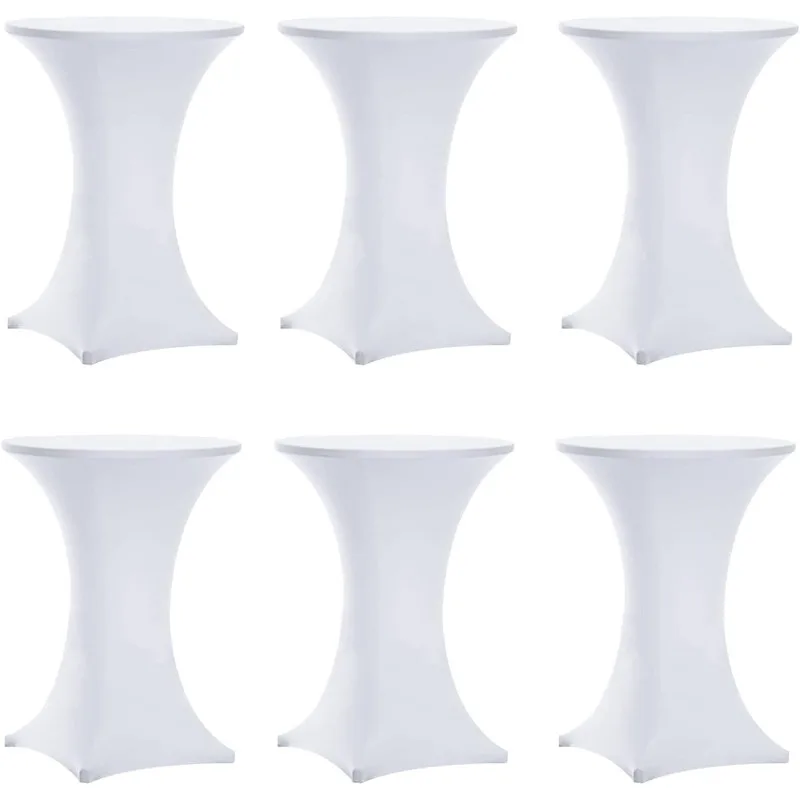 6 Pack 32x43 Inch Highboy Spandex Cocktail Table Covers White, Fitted Stretch Cocktail Tablecloth for Round Tables
6 Pack 32x43 Inch Highboy Spandex Cocktail Table Covers White, Fitted Stretch Cocktail Tablecloth for Round Tables