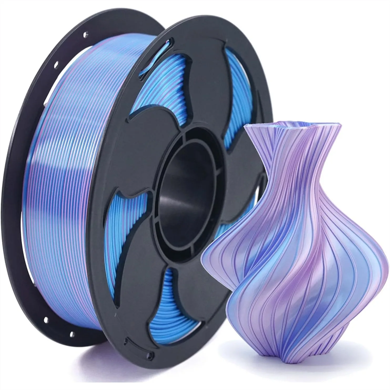 1.75mm Silk Dual Bi Color PLA Filament, Coextrusion Sky Blue Pink Shiny Rainbow 3D Printer Filament, 1kg Spool Neatly Wound
1.75mm Silk Dual Bi Color PLA Filament, Coextrusion Sky Blue Pink Shiny Rainbow 3D Printer Filament, 1kg Spool Neatly Wound