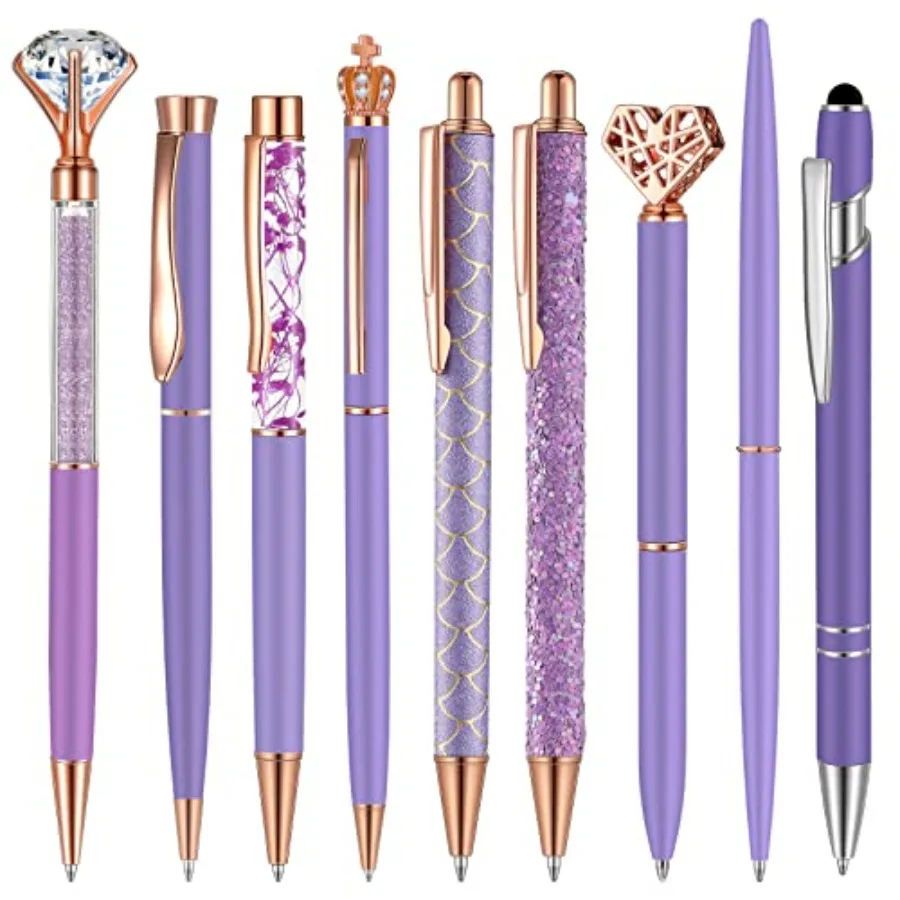 9 Pcs Ballpoint Pens Set Metal Crystal Diamond Glitter Pens for Journaling Ink Pretty Cute Things Fancy Stationery Gifts for Wo
9 Pcs Ballpoint Pens Set Metal Crystal Diamond Glitter Pens for Journaling Ink Pretty Cute Things Fancy Stationery Gifts for Wo