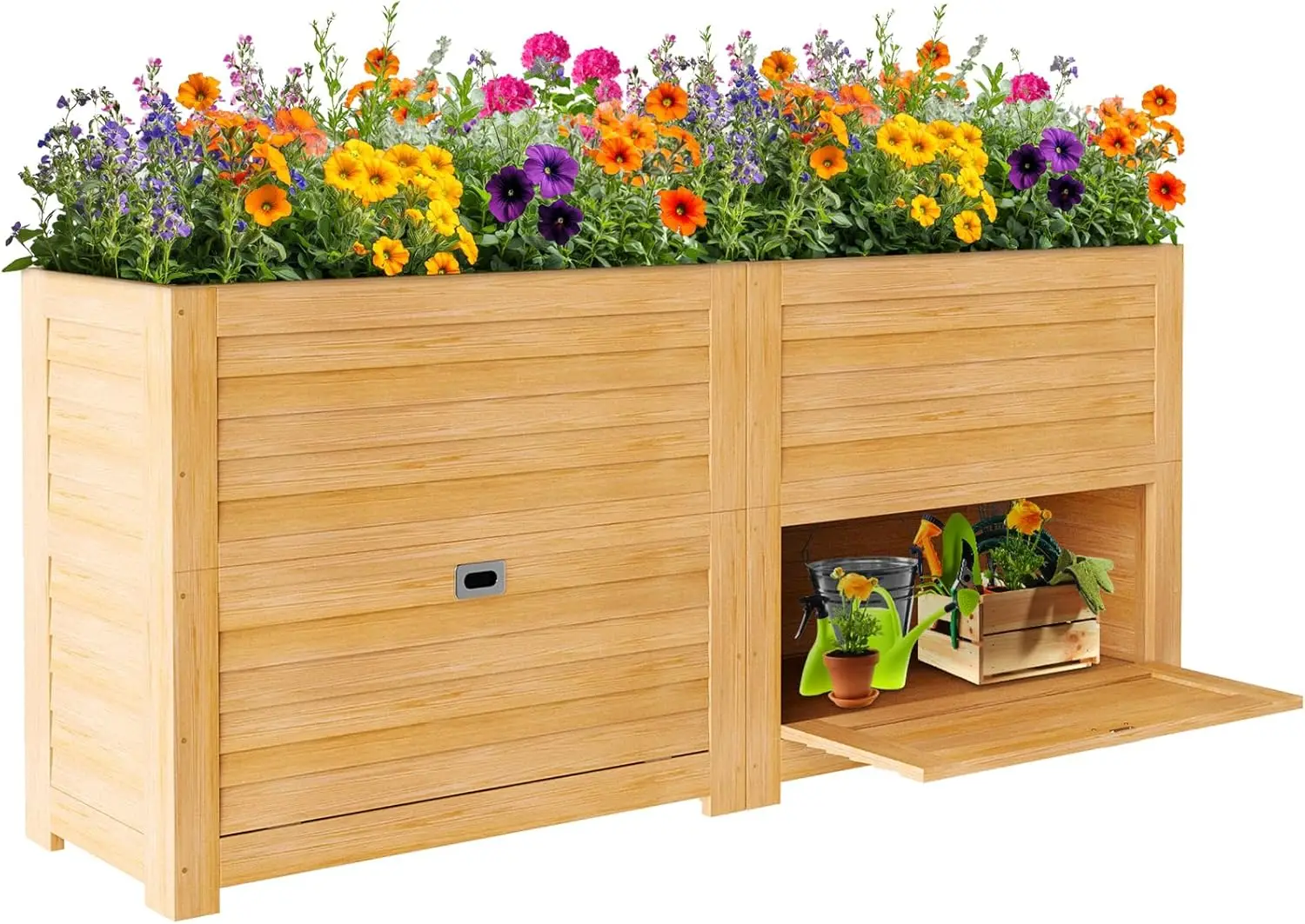 2Pack Wooden Raised Garden Bed with Storage Box, 34" L x 18" W x 30" H Elevated Large Garden Planter Box for Planting He
2Pack Wooden Raised Garden Bed with Storage Box, 34" L x 18" W x 30" H Elevated Large Garden Planter Box for Planting He