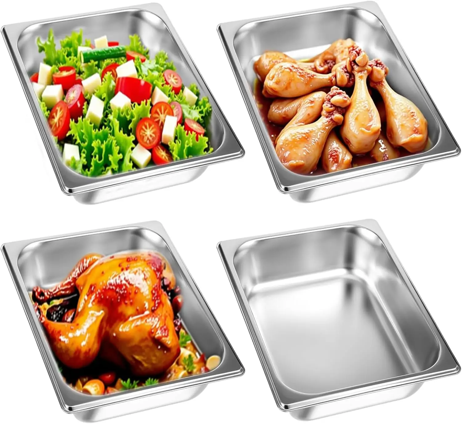 4 Pack Half Size Hotel Pans 2.5' Deep 1/2 Size Stainless Steel Steam Table Pan Anti-Jam Food Pan Chafing Pan for Hotel, Party, B
4 Pack Half Size Hotel Pans 2.5' Deep 1/2 Size Stainless Steel Steam Table Pan Anti-Jam Food Pan Chafing Pan for Hotel, Party, B