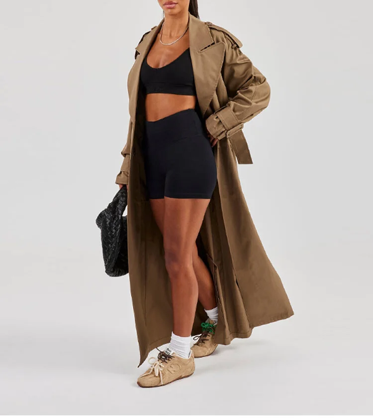 Женский универсальный плащ цвета хаки большого размера, осеннее модное повседневное длинное пальто на пуговицах, новинка 2023 года, уличная одежда со шнуровкой с лацканами сзади
Женский универсальный плащ цвета хаки большого размера, осеннее модное повседневное длинное пальто на пуговицах, новинка 2023 года, уличная одежда со шнуровкой с лацканами сзади