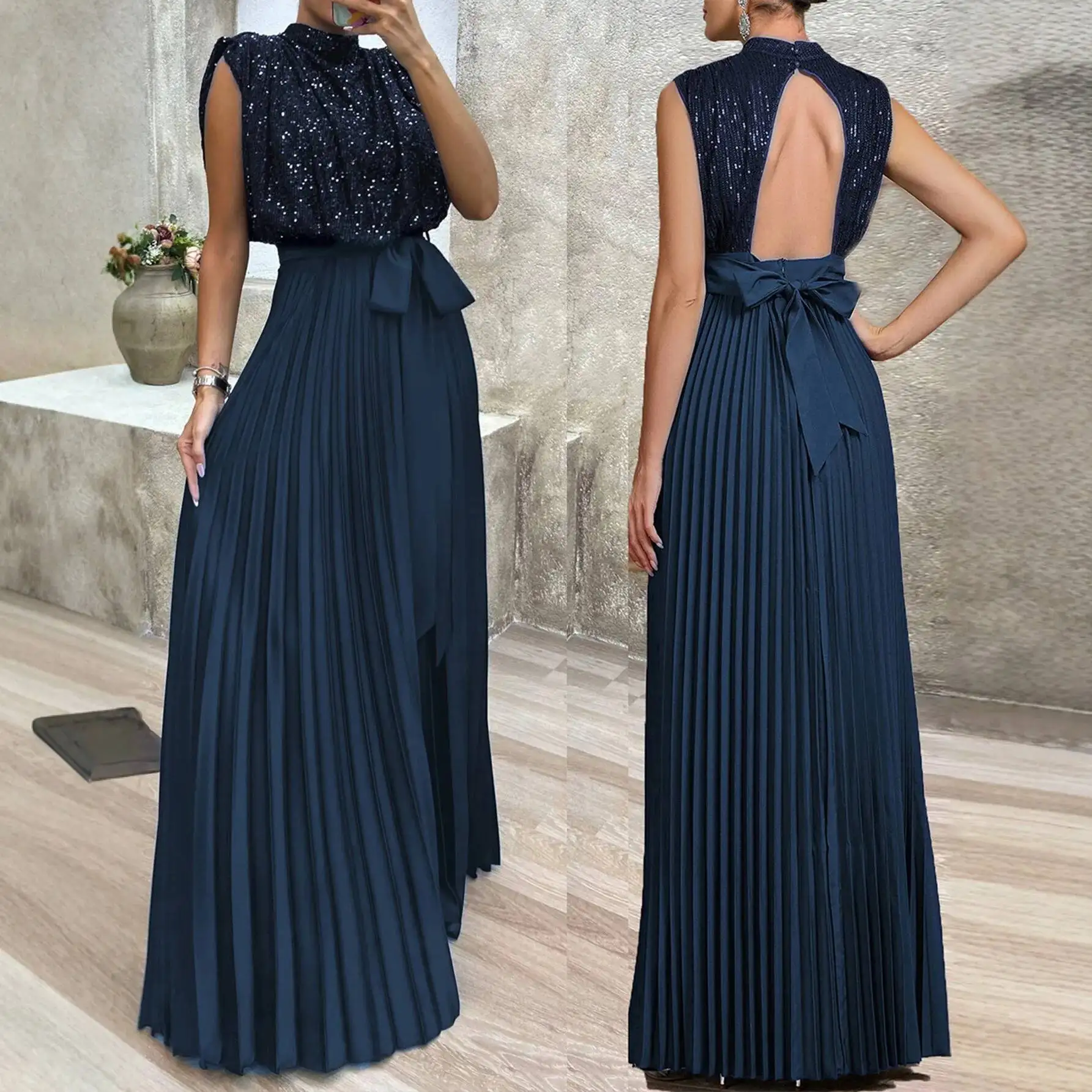 2026 New Sequin Backless High Waist Pleated Long Dress For Women Summer Elegant Dress Goth 2026 Summer Dress Robe Vestido Women
2026 New Sequin Backless High Waist Pleated Long Dress For Women Summer Elegant Dress Goth 2026 Summer Dress Robe Vestido Women