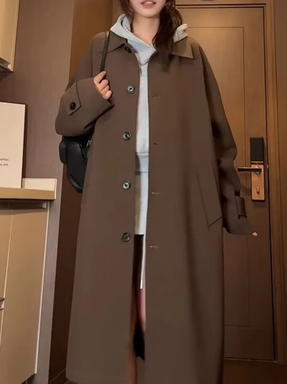 Мужское длинное пальто Ce Brown для осени и зимы, повседневное, в корейском стиле, унисекс, ветровка, свободный крой, не требует глажки
Мужское длинное пальто Ce Brown для осени и зимы, повседневное, в корейском стиле, унисекс, ветровка, свободный крой, не требует глажки