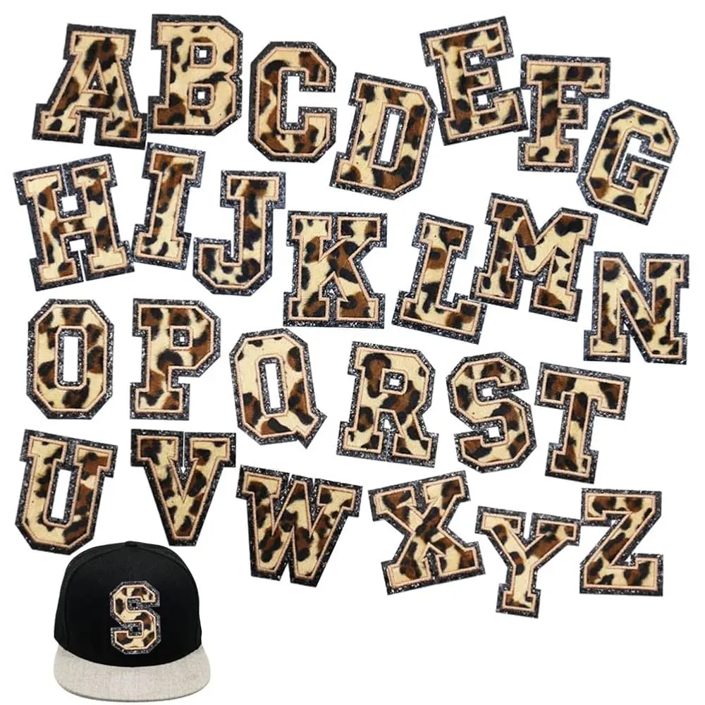 26 Pcs 3.15inch Large Size Chenille Letter Patches Black Glitters Border Leopard Iron on Patches Varsity Custom Patches Sew o
26 Pcs 3.15inch Large Size Chenille Letter Patches Black Glitters Border Leopard Iron on Patches Varsity Custom Patches Sew o