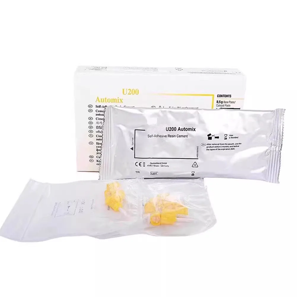Dual Cure U200 Self Adhesive Resin Cement Dental Bridge Ceramic Inlay Onlay Crown Bond Paste Automix 8.5/11g Clicker Dispenser
Dual Cure U200 Self Adhesive Resin Cement Dental Bridge Ceramic Inlay Onlay Crown Bond Paste Automix 8.5/11g Clicker Dispenser