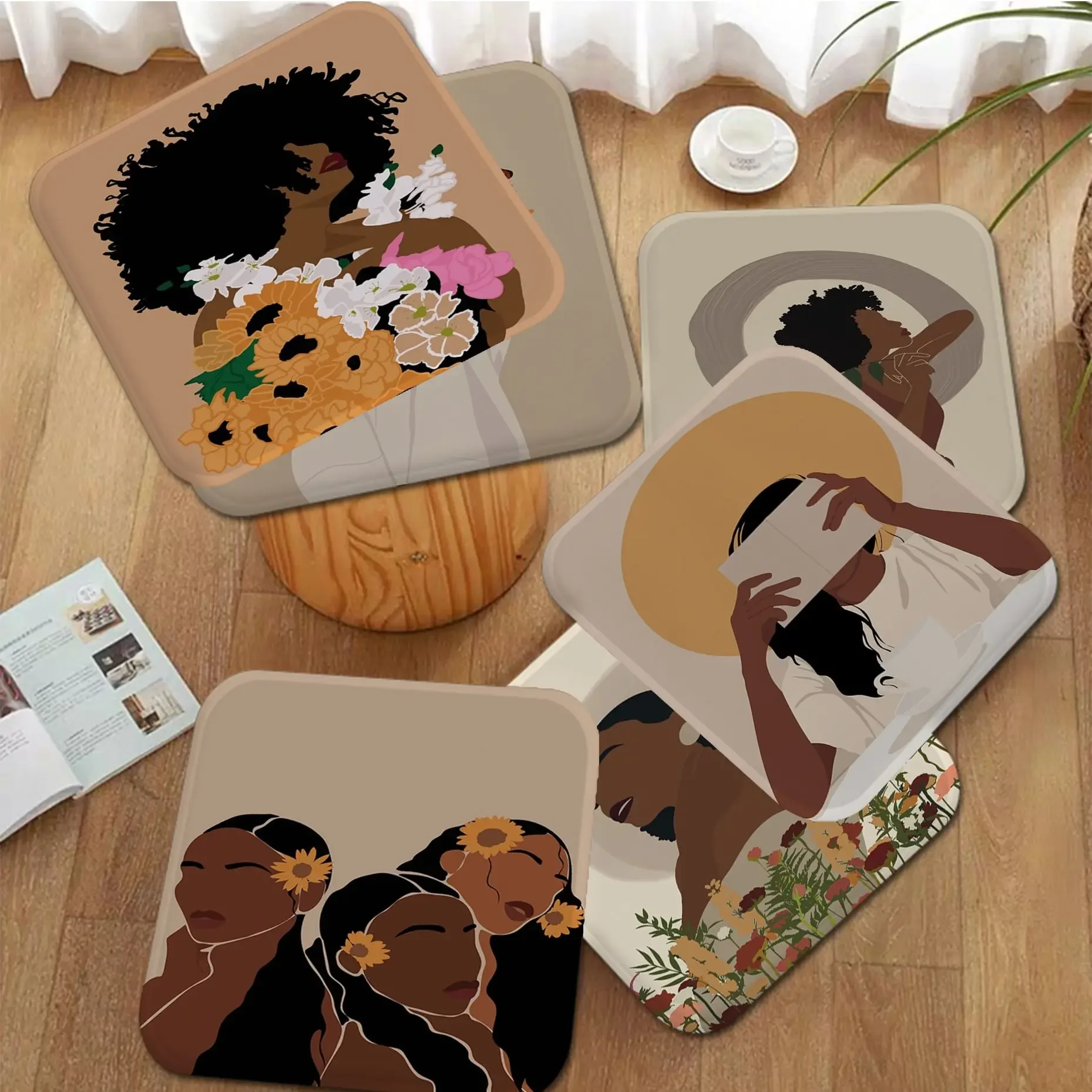 Abstract African Women Flower Leaves European Sofa Mat Dining Room Table Chair Cushions Unisex Fashion Anti-slip Seat Mat
Abstract African Women Flower Leaves European Sofa Mat Dining Room Table Chair Cushions Unisex Fashion Anti-slip Seat Mat