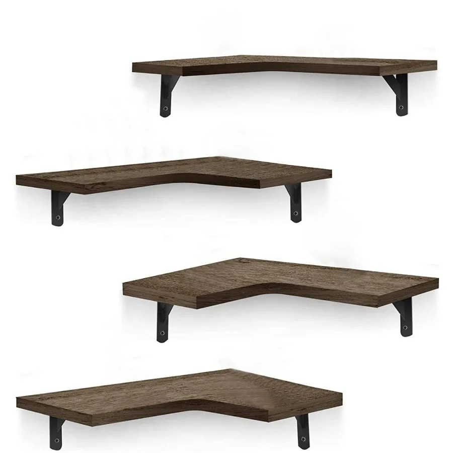 4Packs Corner Floating Shelf Wall Mount Display Storage Shelf Organizer Wood Metal Bedroom Living Room Dr 
4Packs Corner Floating Shelf Wall Mount Display Storage Shelf Organizer Wood Metal Bedroom Living Room Dr