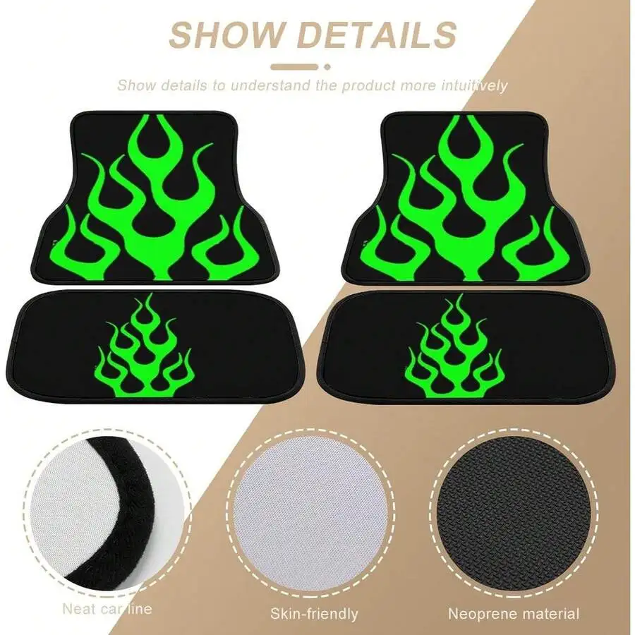 Green Flame Design 4 Piece Car Floor Mats Universal Fit For SUV Sedan Truck All Weather Protection
Green Flame Design 4 Piece Car Floor Mats Universal Fit For SUV Sedan Truck All Weather Protection