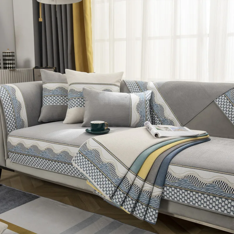 Printing Splicing Solid Color Sofa Covers Thickened Sofa Cushion Autumn Winter Non-Slip Plush Cushion Cover Plush Sofa Cushion
Printing Splicing Solid Color Sofa Covers Thickened Sofa Cushion Autumn Winter Non-Slip Plush Cushion Cover Plush Sofa Cushion