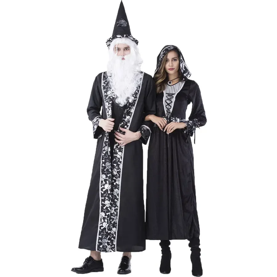 Skull Wizard Sorcerer Costume Robe Gown For Men Sorceress Cosplay For Women Purim Carnival Halloween Costumes
Skull Wizard Sorcerer Costume Robe Gown For Men Sorceress Cosplay For Women Purim Carnival Halloween Costumes