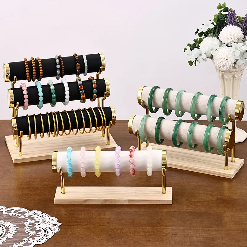 1/2/3 Tier Detachable Velvet Bracelet Display Stand Wooden Base Gold Metal Bangle Holder
1/2/3 Tier Detachable Velvet Bracelet Display Stand Wooden Base Gold Metal Bangle Holder