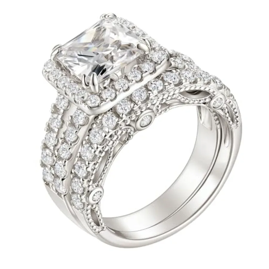 Wuziwen Wedding Ring Sets Princess Cut Engagement Rings for Women Sterling Silver Cubic Zirconia Moissanite Women's Bridal Ring
Wuziwen Wedding Ring Sets Princess Cut Engagement Rings for Women Sterling Silver Cubic Zirconia Moissanite Women's Bridal Ring