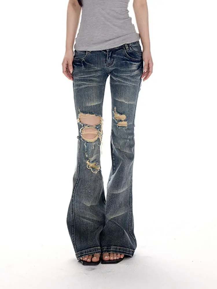 American High Street Old-fashioned Ripped Washed Jeans for Women Summer New Hot Girl Slimming Micro-flared Floor Mopping Pants
American High Street Old-fashioned Ripped Washed Jeans for Women Summer New Hot Girl Slimming Micro-flared Floor Mopping Pants