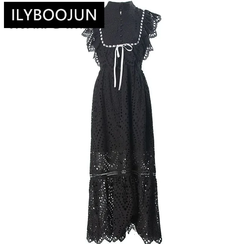 Summer High Quality New Women Dress Vintage Luxury Solid Color Hollow Out Butterfly Sleeve Pearls Button Dress
Summer High Quality New Women Dress Vintage Luxury Solid Color Hollow Out Butterfly Sleeve Pearls Button Dress