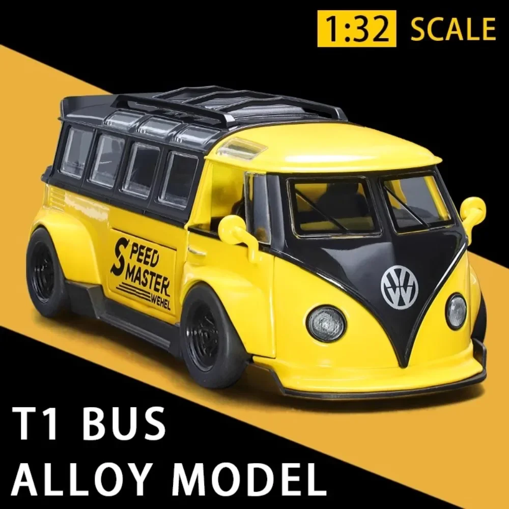 1:32 Scale Metal Diecasts T1 BUS Car Models Toys Doors Opened With Sound Light Pull Back Van Models Collection Kids Boys Gifts
1:32 Scale Metal Diecasts T1 BUS Car Models Toys Doors Opened With Sound Light Pull Back Van Models Collection Kids Boys Gifts