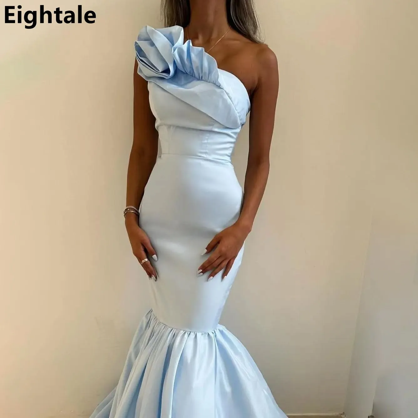 Eightale Sky Blue Mermaid Satin Evening Dress For Wedding Party 2025 One Shoulder Prom Dress Arabic Party Gown Customized
Eightale Sky Blue Mermaid Satin Evening Dress For Wedding Party 2025 One Shoulder Prom Dress Arabic Party Gown Customized