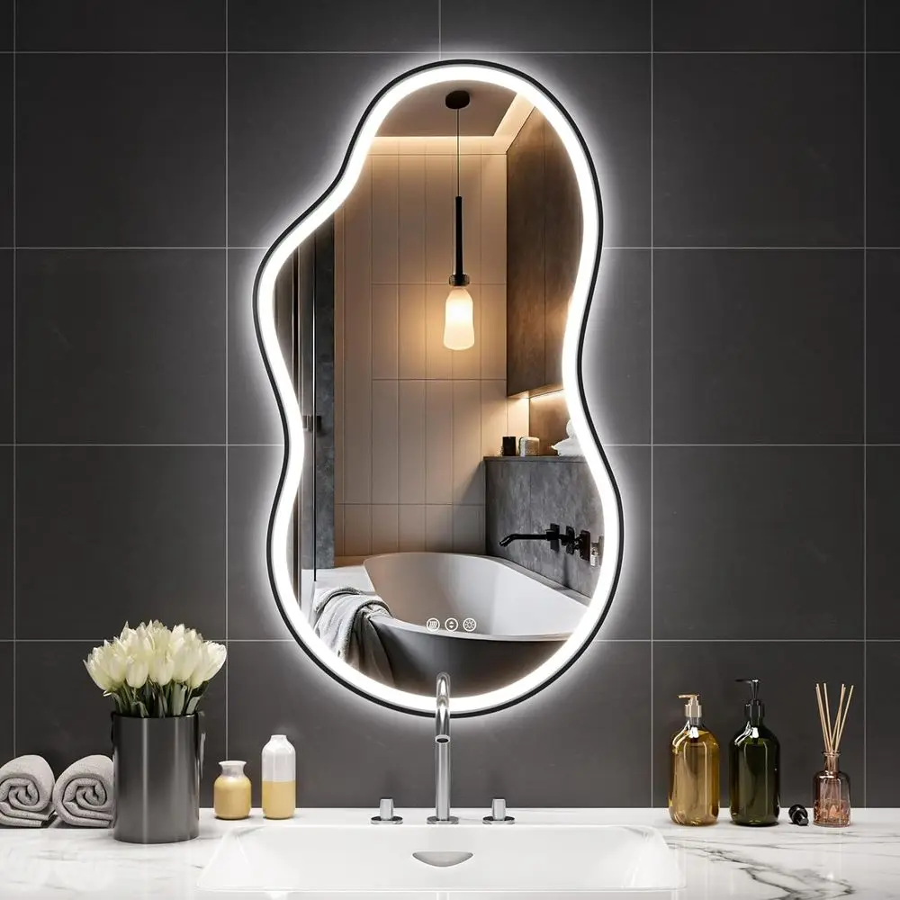 Асимметричное зеркало для ванной с подсветкой - 20"x35" LED, асимметричное настенное зеркало, абстрактное зеркало с подсветкой для туалетного столика или стены, Anit-o
Асимметричное зеркало для ванной с подсветкой - 20"x35" LED, асимметричное настенное зеркало, абстрактное зеркало с подсветкой для туалетного столика или стены, Anit-o