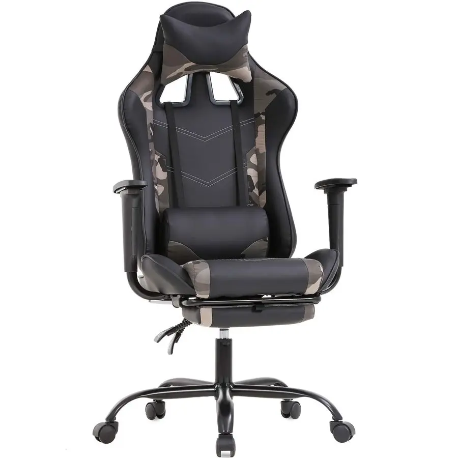 Ergonomic Gaming Chair Camo Reclining Computer Chair with Lumbar Support, Headrest Pillow, Adjustable Footrests 360 Swivel with
Ergonomic Gaming Chair Camo Reclining Computer Chair with Lumbar Support, Headrest Pillow, Adjustable Footrests 360 Swivel with