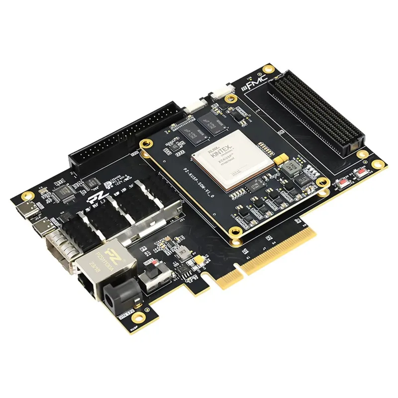 Xilinx Kintex UltraScale+ FPGA Development Board PCIe 3.0 X8 USB DDR4 2GB QSFP28 FMC Interfaces Models PZ-KU3P-KFB PZ-KU5P-KFB
Xilinx Kintex UltraScale+ FPGA Development Board PCIe 3.0 X8 USB DDR4 2GB QSFP28 FMC Interfaces Models PZ-KU3P-KFB PZ-KU5P-KFB