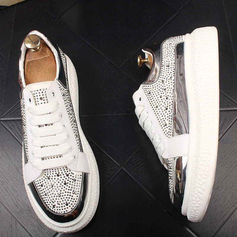 italian brand designer rhinestone shoes for men fashion punk hip hop dress black trendy soft leather shoe cool platform sneakers
italian brand designer rhinestone shoes for men fashion punk hip hop dress black trendy soft leather shoe cool platform sneakers