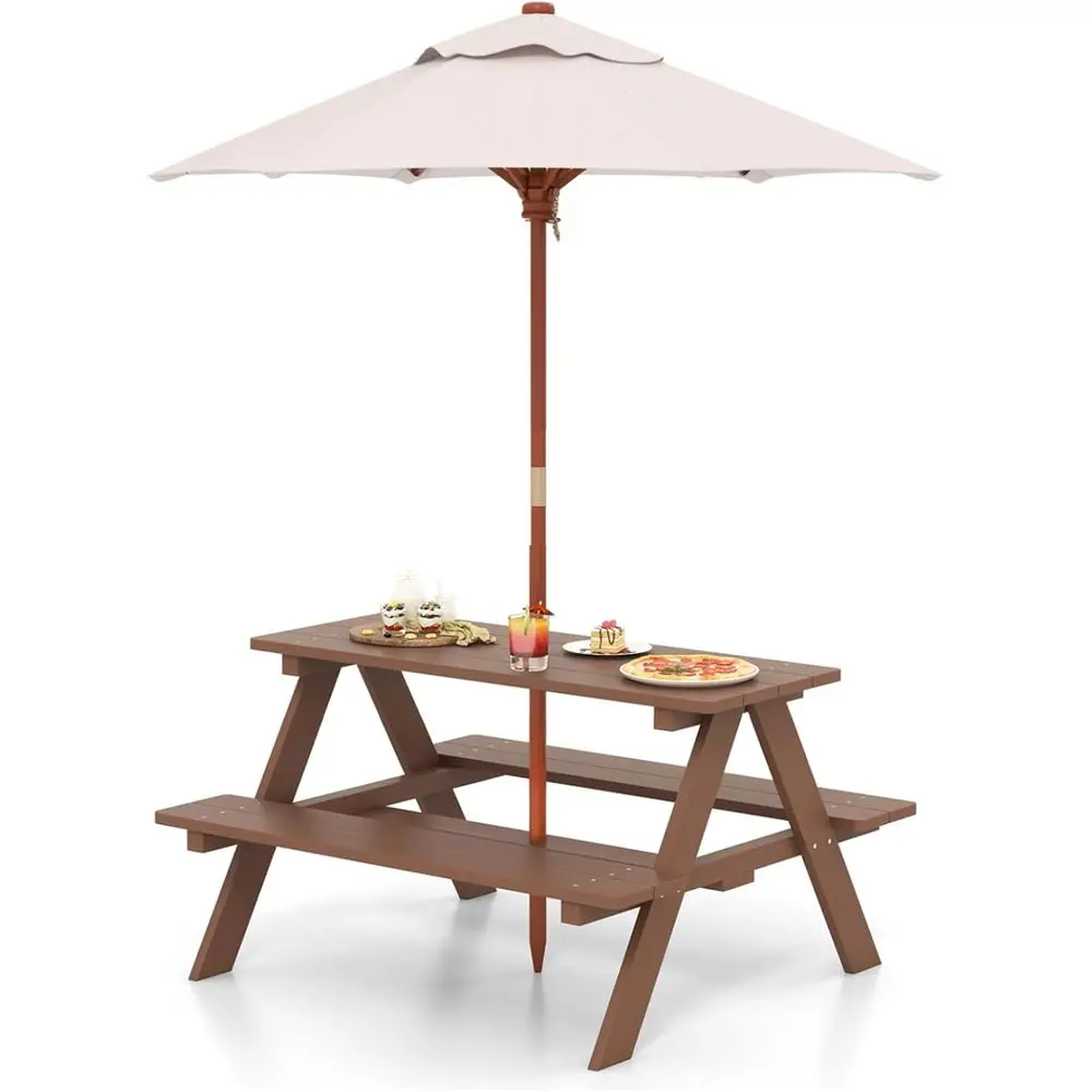 Children's Outdoor Picnic Table Set with Detachable Umbrella, Wooden Furniture for Boys and Girls
Children's Outdoor Picnic Table Set with Detachable Umbrella, Wooden Furniture for Boys and Girls