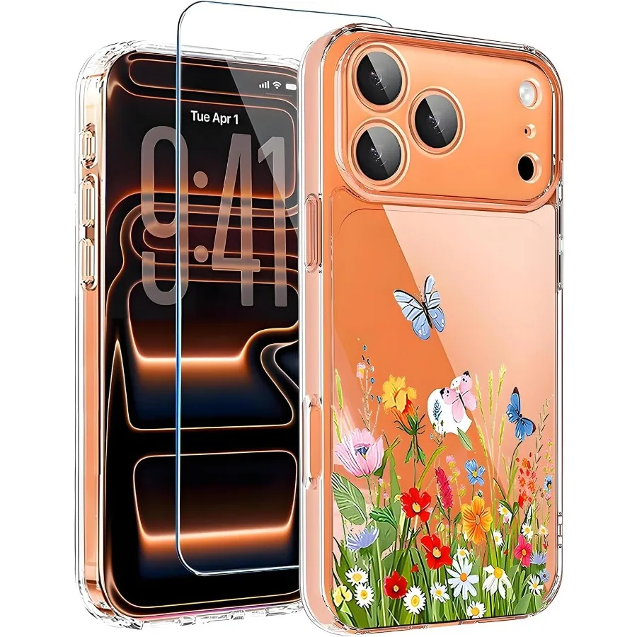 Прозрачный чехол с милыми цветами и цветочным дизайном для iPhone 17 Pro Max с защитной пленкой для экрана и защитой камеры, тонкий противоударный чехол для телефона C
Прозрачный чехол с милыми цветами и цветочным дизайном для iPhone 17 Pro Max с защитной пленкой для экрана и защитой камеры, тонкий противоударный чехол для телефона C