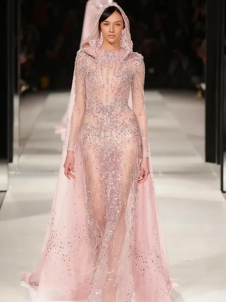 Изысканная кепка с бусинами и блестками, с длинными рукавами, Русалка, вечерние платья, платья для дня рождения, выпускного вечера по индивидуальному заказу 
Изысканная кепка с бусинами и блестками, с длинными рукавами, Русалка, вечерние платья, платья для дня рождения, выпускного вечера по индивидуальному заказу