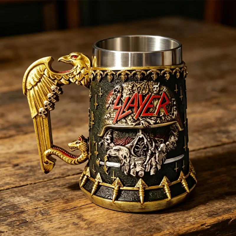 3D Embossed Skull Eagle Beer Tankard, Stainless Steel Liner Resin Beer Mug, Heavy Metal Rock Style Retro Drinking Cup, Gothic Sk
3D Embossed Skull Eagle Beer Tankard, Stainless Steel Liner Resin Beer Mug, Heavy Metal Rock Style Retro Drinking Cup, Gothic Sk