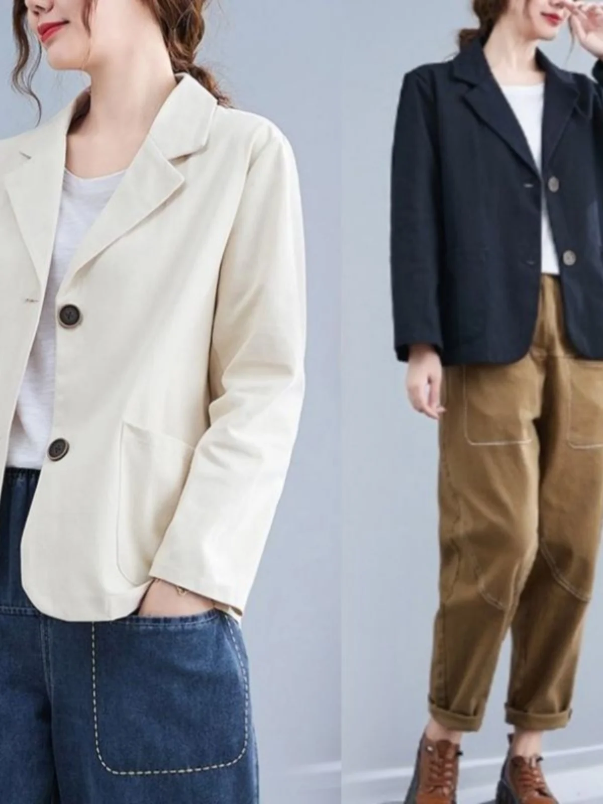 Casual Cotton Linen Button up Long Sleeve Women's Suit Jacket Short Outerwear Fashionable Autumn 2023 Straight Cut Pure Color
Casual Cotton Linen Button up Long Sleeve Women's Suit Jacket Short Outerwear Fashionable Autumn 2023 Straight Cut Pure Color