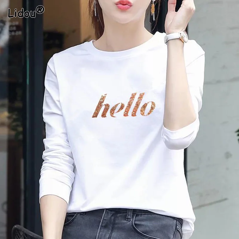 T-Shirts Embroidery Casual O-neck Spring Autumn Character Solid Long Sleeve Women's Clothing Korean All-match Comfortable Loose
T-Shirts Embroidery Casual O-neck Spring Autumn Character Solid Long Sleeve Women's Clothing Korean All-match Comfortable Loose