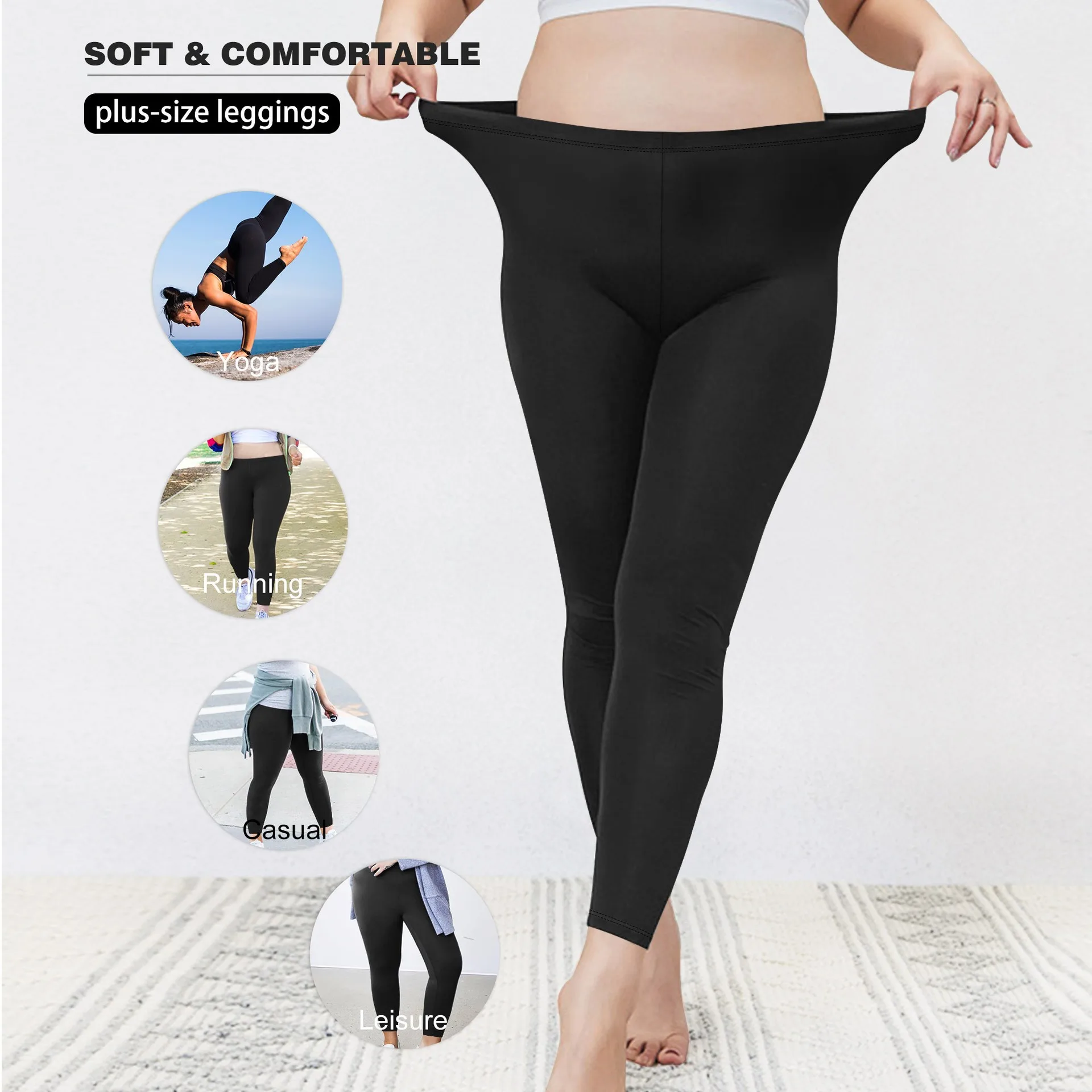 Women's High Waist Full Length Leggings – Thin Four Way Stretch Tights , Solid Color Black Navy Blue Plus Size Slim Woman
Women's High Waist Full Length Leggings – Thin Four Way Stretch Tights , Solid Color Black Navy Blue Plus Size Slim Woman