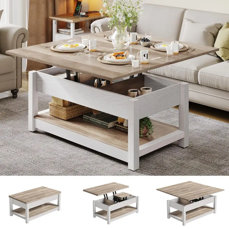 Lift Top Coffee Table for Living Room, 3 in 1 MultiFunction Coffee Tables with Storage, Farmhouse Rectangle Coffee Table Dining
Lift Top Coffee Table for Living Room, 3 in 1 MultiFunction Coffee Tables with Storage, Farmhouse Rectangle Coffee Table Dining