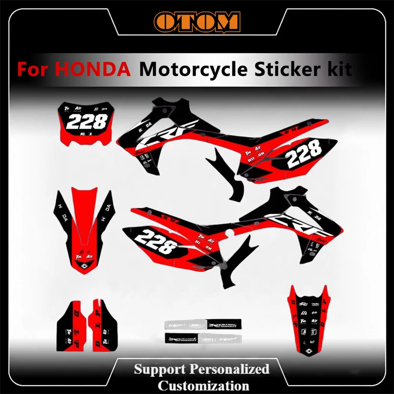 OTOM Customize Motorcycle Full Graphics Decals for HONDA 2014-2017 CRF250R CRF450R 2013-2016 Glossy Underground Sticker Kit
OTOM Customize Motorcycle Full Graphics Decals for HONDA 2014-2017 CRF250R CRF450R 2013-2016 Glossy Underground Sticker Kit