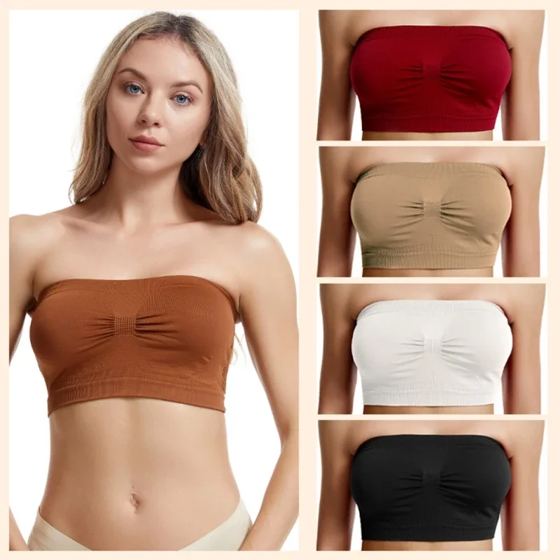 4pcs Tube Tops Lady's Sexy Strapless Crop Top Bra Bandeau Boob Tube Brassiere Summer Breathable Mesh Strapless Chest Wraps
4pcs Tube Tops Lady's Sexy Strapless Crop Top Bra Bandeau Boob Tube Brassiere Summer Breathable Mesh Strapless Chest Wraps