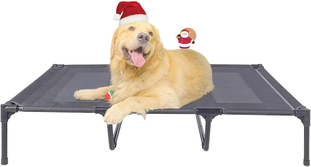 Elevated Cooling Dog Bed for Large Pets, 140lb Capacity, Waterproof Outdoor Cot with Metal Frame & Non-Slip Feet, Grey
Elevated Cooling Dog Bed for Large Pets, 140lb Capacity, Waterproof Outdoor Cot with Metal Frame & Non-Slip Feet, Grey