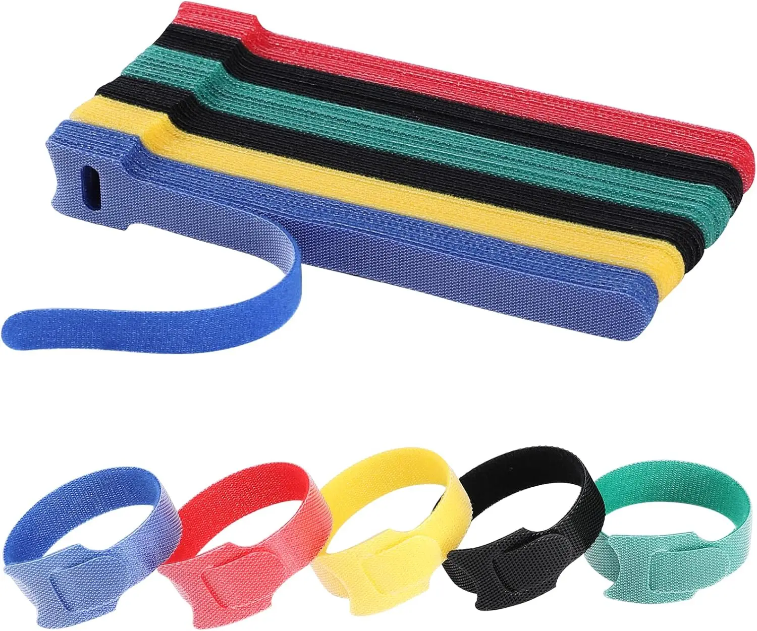 120PCS 6 Inch Reusable Cable Ties for Cord Organization with Hook and Loop Design, 5 Colors
120PCS 6 Inch Reusable Cable Ties for Cord Organization with Hook and Loop Design, 5 Colors