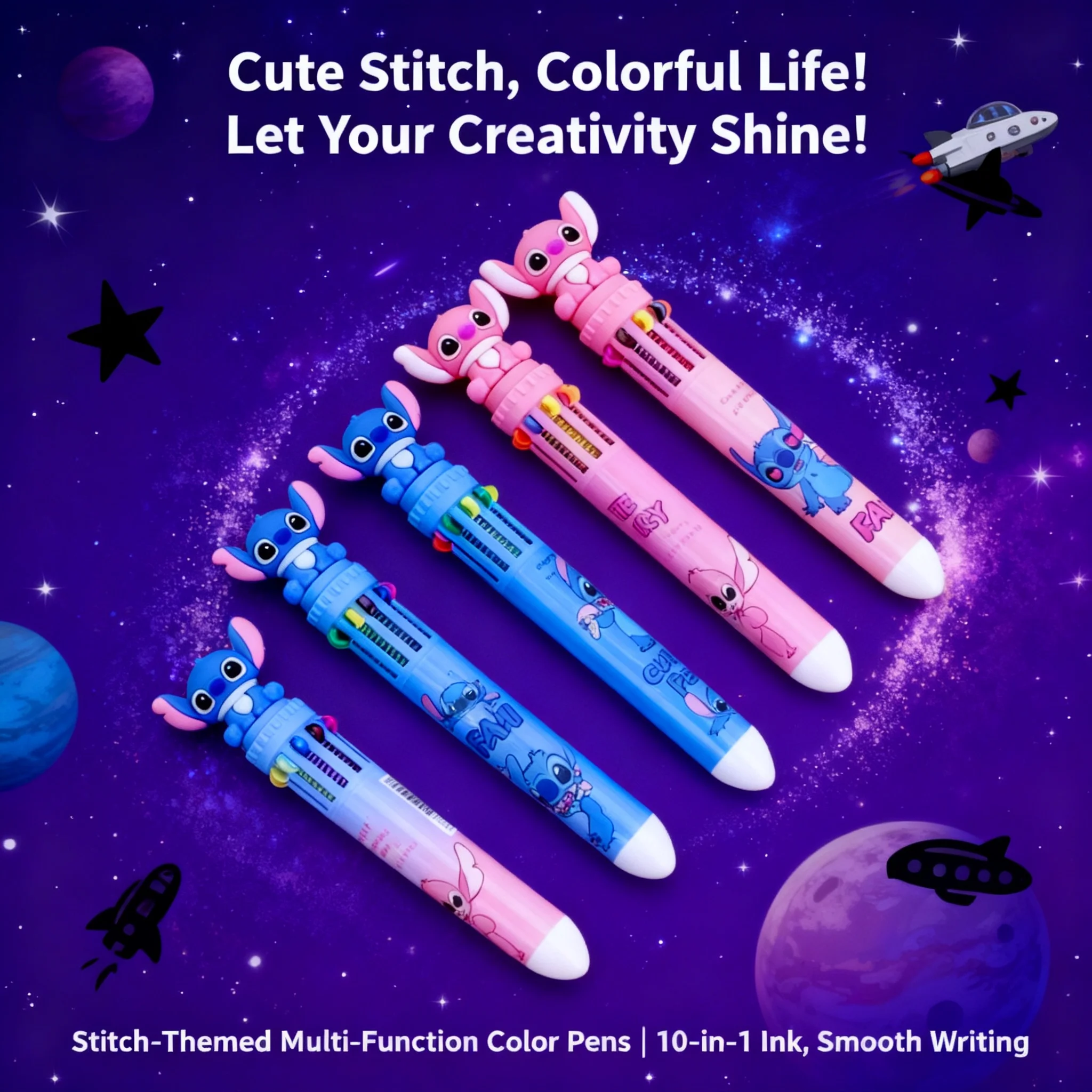 Stitch 1PC Colorful 10 Color Ballpoint Pen 0 5mm Gel Push Button Multi Function Pen for School Office Writing
Stitch 1PC Colorful 10 Color Ballpoint Pen 0 5mm Gel Push Button Multi Function Pen for School Office Writing