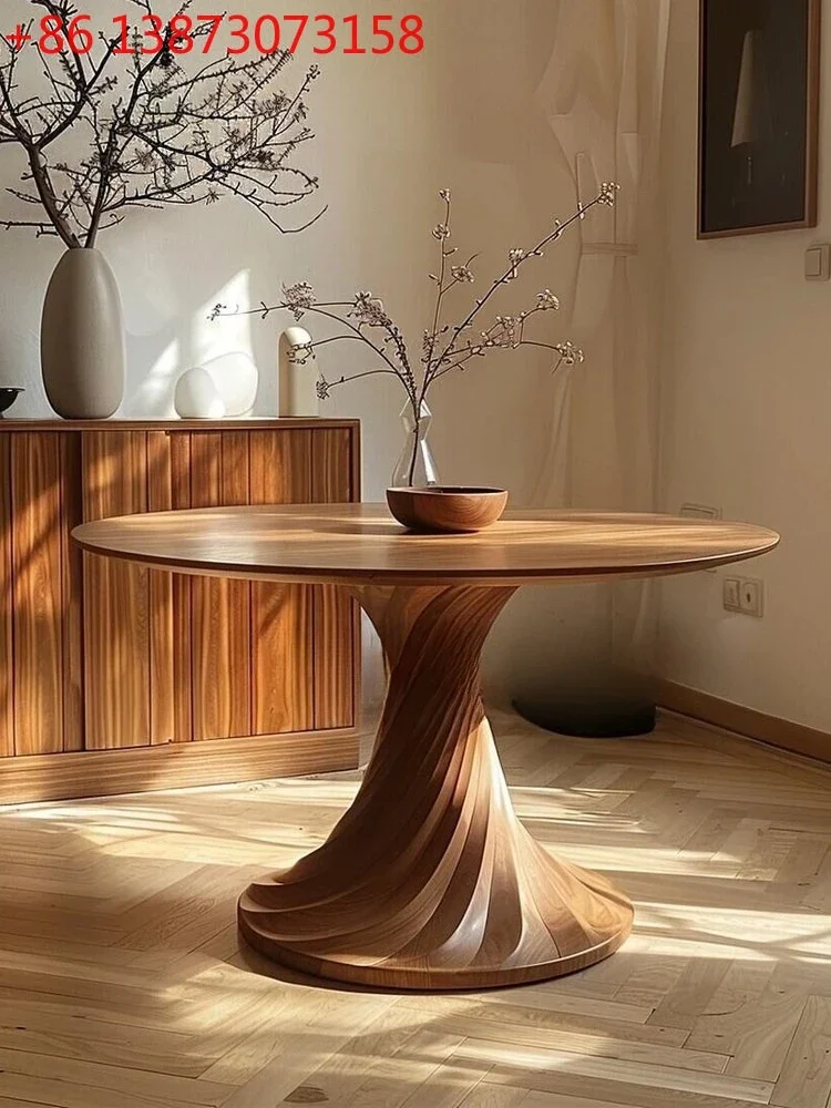 Medieval retro all-solid wood round dining table designer creative round table art round dining table
Medieval retro all-solid wood round dining table designer creative round table art round dining table