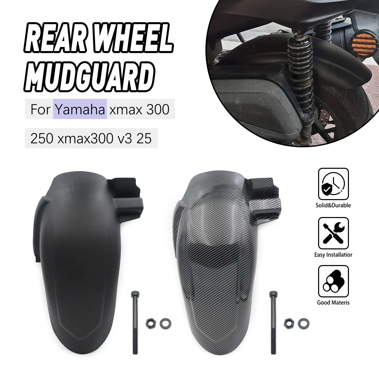 For YAMAHA XMAX 300 250 XMAX300 V3 2025 Parts Accessories moto Rear Fender Rear Mudguard Fender Mud Rear Wheel Splash
For YAMAHA XMAX 300 250 XMAX300 V3 2025 Parts Accessories moto Rear Fender Rear Mudguard Fender Mud Rear Wheel Splash
