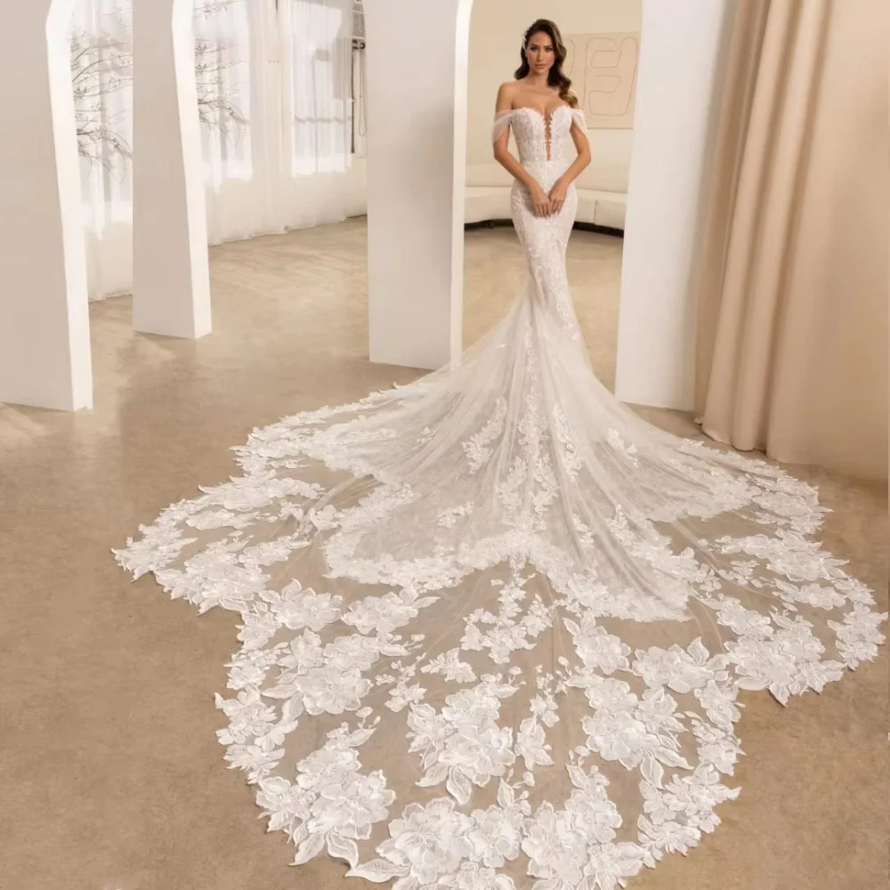 Customized V-neck Wedding Dress Flower Applique Bridal Dress Charming Off The Shoulder Button Bridal Gown 2025 Vestidos De Novia
Customized V-neck Wedding Dress Flower Applique Bridal Dress Charming Off The Shoulder Button Bridal Gown 2025 Vestidos De Novia
