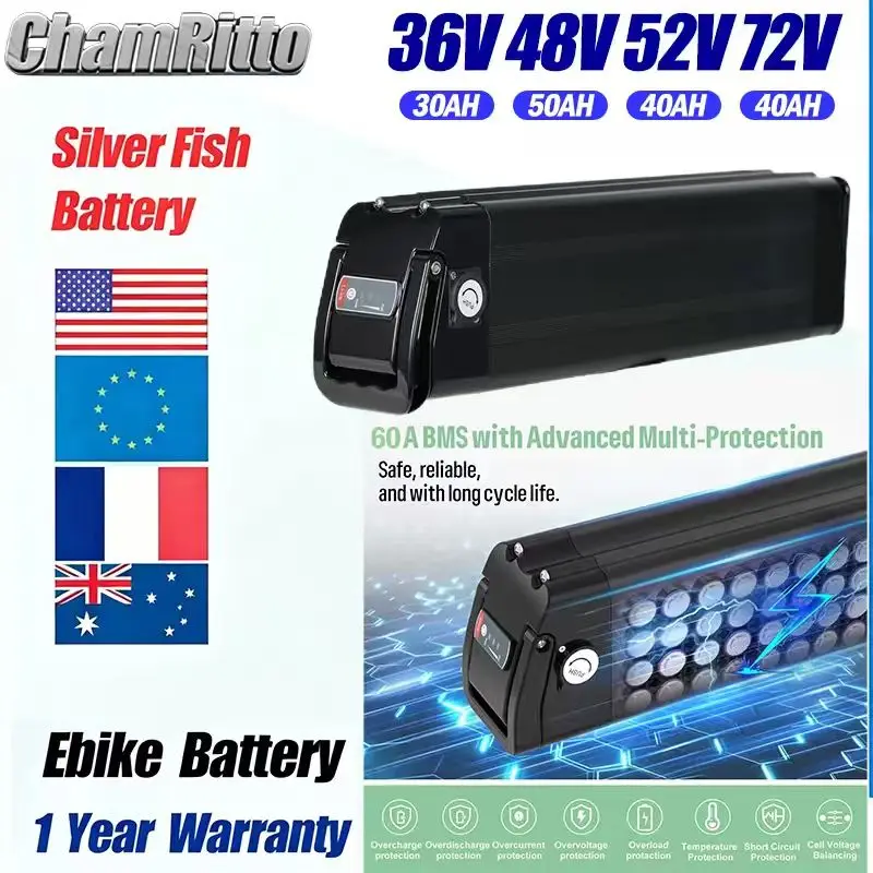 batterie vélo électrique SilverFish 36v48v52v60v72v 60 20ah 24 30 45ah 50ah 2000w battery for HITWAY BK6S COLORWAY Electric Bike
batterie vélo électrique SilverFish 36v48v52v60v72v 60 20ah 24 30 45ah 50ah 2000w battery for HITWAY BK6S COLORWAY Electric Bike