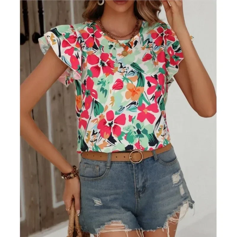 Women's Blouse Summer Fashion Flower Print Shirt Flower Top Tees Женская Шифоновая Блуза T Shirts Women Blouse Women
Women's Blouse Summer Fashion Flower Print Shirt Flower Top Tees Женская Шифоновая Блуза T Shirts Women Blouse Women