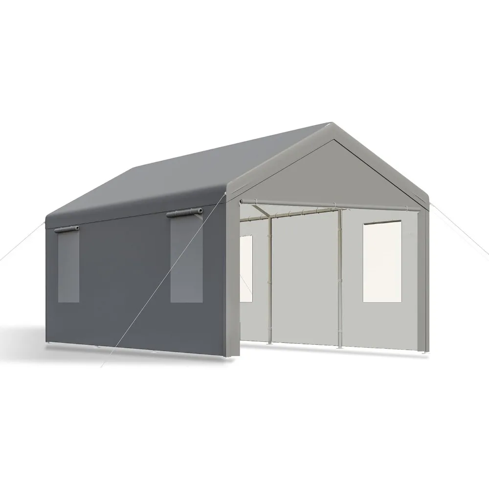 Carport, сверхпрочный картпорт 10x20 футов серого цвета с закатанными окнами, портативный гараж со съемными боковыми стенками и дверями, автомобильный навес
Carport, сверхпрочный картпорт 10x20 футов серого цвета с закатанными окнами, портативный гараж со съемными боковыми стенками и дверями, автомобильный навес