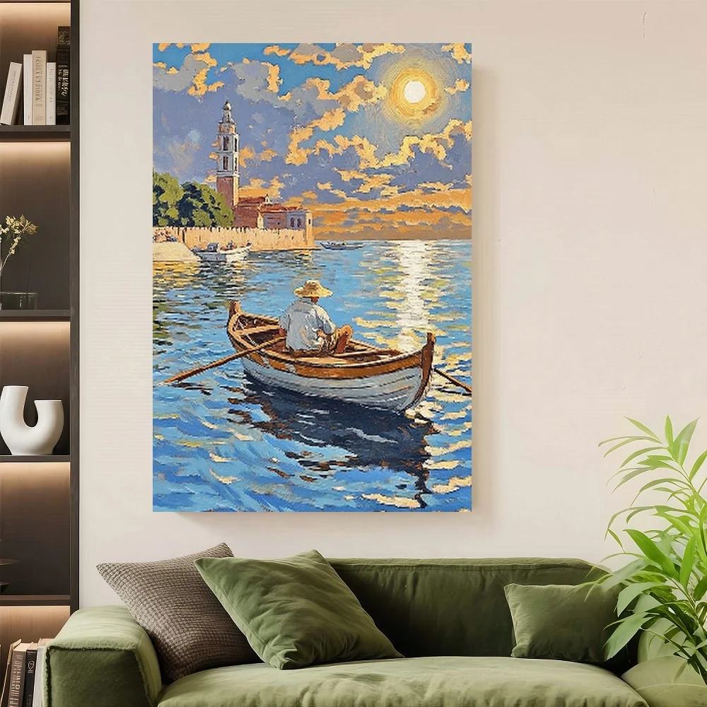 Framed Framed Print, Wooden Frame, Vibrant Coastal Scene with Boats and Sunlit Sky, Perfect Gift for Living Room, Bedroom, Kitch
Framed Framed Print, Wooden Frame, Vibrant Coastal Scene with Boats and Sunlit Sky, Perfect Gift for Living Room, Bedroom, Kitch