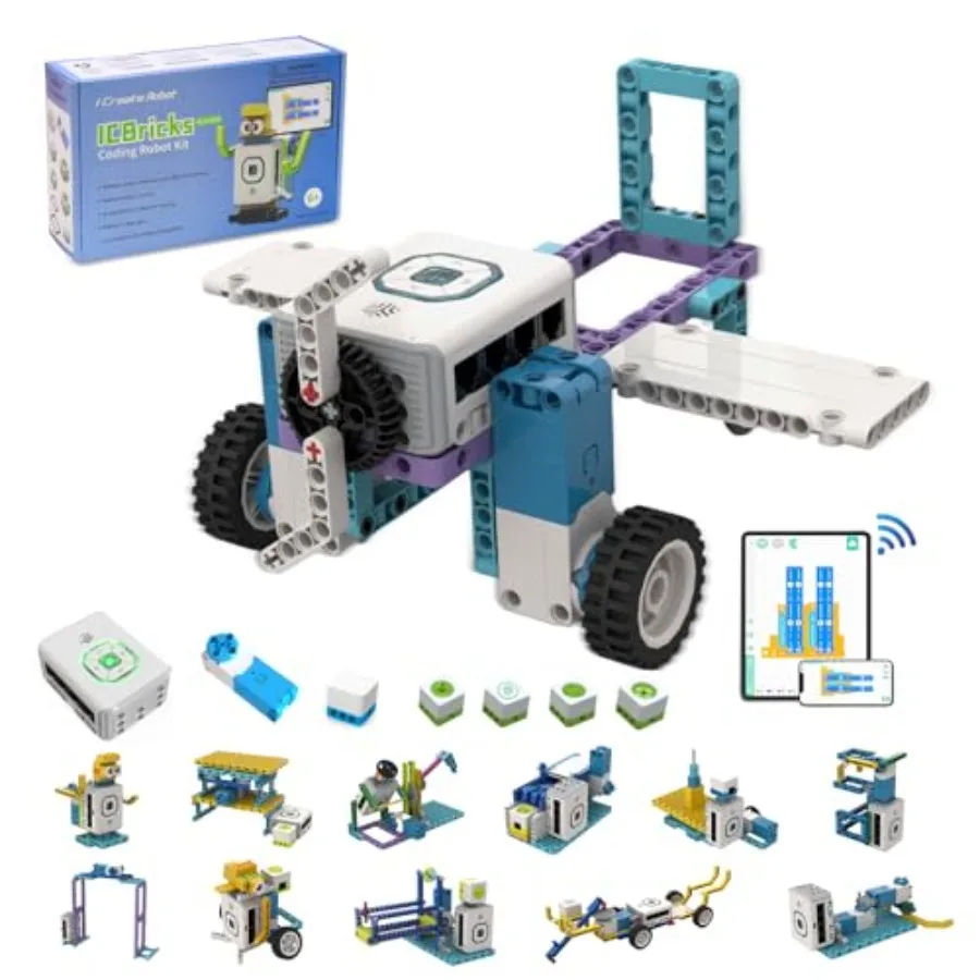 Educational STEM robot kit for kids 6+ 240+ pieces ABS plastic blue-gray programmable via app with hub motor sensors remote con
Educational STEM robot kit for kids 6+ 240+ pieces ABS plastic blue-gray programmable via app with hub motor sensors remote con